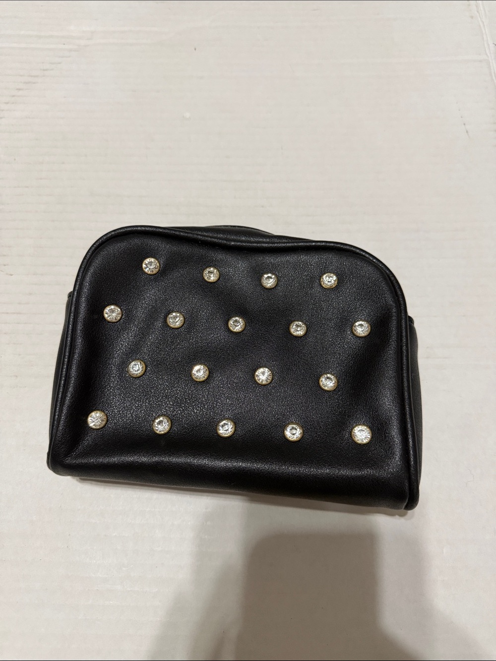 wild fable Black Belt Bag/Pouch with Crystal Studs